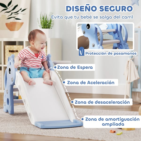 Barnrutschkana 3‑i‑1 - Plast - 1–3 år - 106×51,5×52 cm - Blå