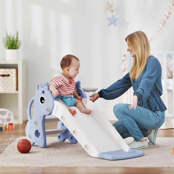 Barnrutschkana 3‑i‑1 - Plast - 1–3 år - 106×51,5×52 cm - Blå