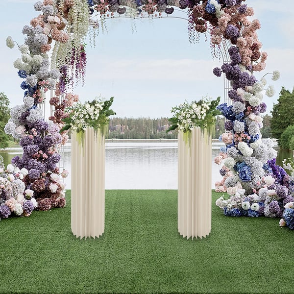 Blomsterstativ - Cylindrisk bordvase-stativ 2-pak - Højde 100 cm - Til bryllup/fest - 50 kg pr. stativ - Hvid