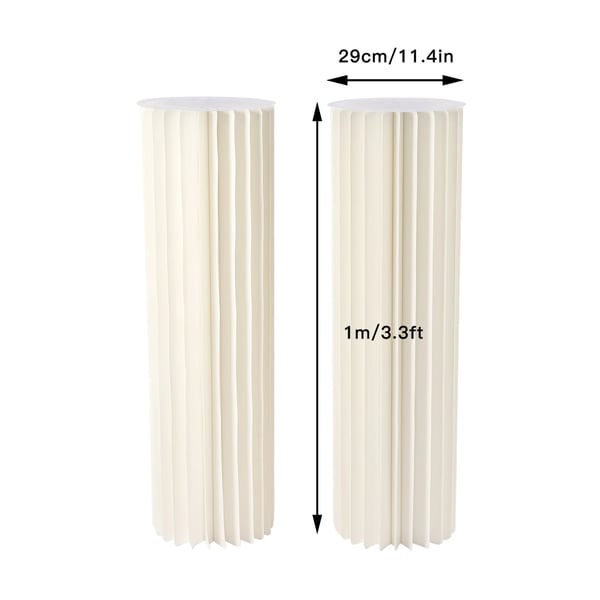 Blomsterstativ - Cylindrisk bordvase-stativ 2-pak - Højde 100 cm - Til bryllup/fest - 50 kg pr. stativ - Hvid