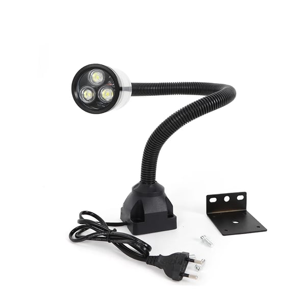CNC drejebænk maskinlampe - LED arbejdslys - 6 W - 110–220 V - 5500–6500 K dagslys - Aluminiumslegering - Sølv