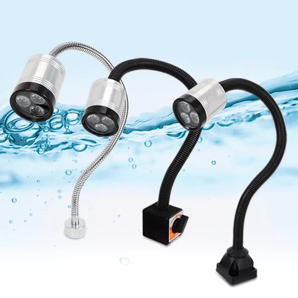CNC drejebænk maskinlampe - LED arbejdslys - 6 W - 110–220 V - 5500–6500 K dagslys - Aluminiumslegering - Sølv