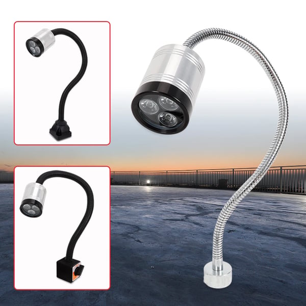 CNC drejebænk maskinlampe - LED arbejdslys - 6 W - 110–220 V - 5500–6500 K dagslys - Aluminiumslegering - Sølv