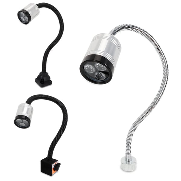 CNC drejebænk maskinlampe - LED arbejdslys - 6 W - 110–220 V - 5500–6500 K dagslys - Aluminiumslegering - Sølv