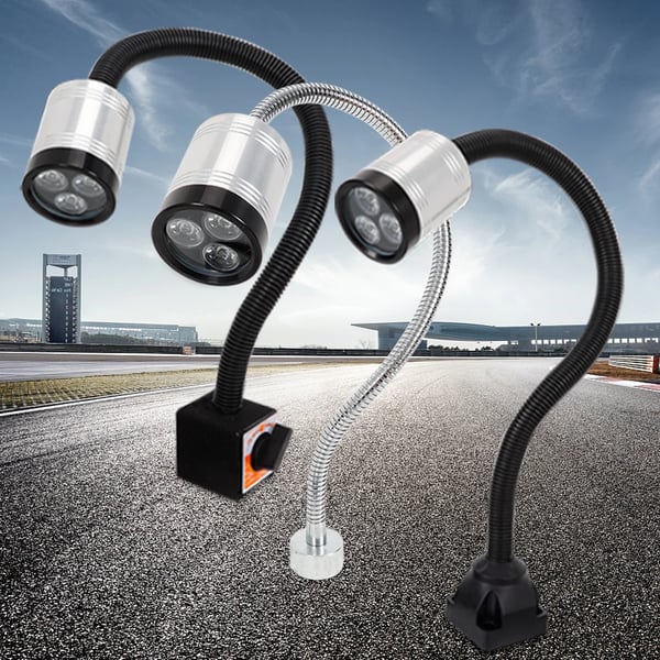 CNC drejebænk maskinlampe - LED arbejdslys - 6 W - 110–220 V - 5500–6500 K dagslys - Aluminiumslegering - Sølv