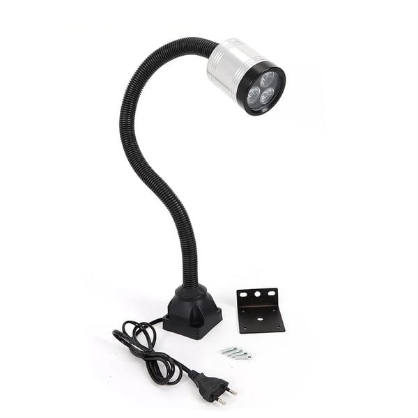 CNC drejebænk maskinlampe - LED arbejdslys - 6 W - 110–220 V - 5500–6500 K dagslys - Aluminiumslegering - Sølv