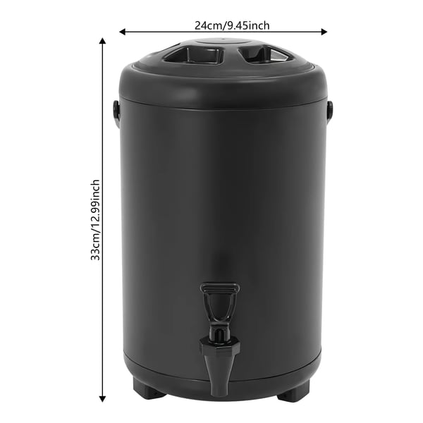 Isoleret drikkedispenser - Kapacitet 10 l, 201 rustfrit stål - Holder varm/kold i 4–8 t - Med tappehane - Til fest & catering - Beige
