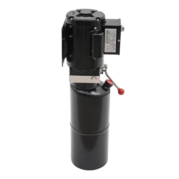Hydraulikaggregat - Elhydraulisk pumpe - Effekt 2,2 kW - Omdrejninger 2850 o/min - Tank 10 L - Flow 4,6 L/min - Materiale Højkulstofstål - Farve Sort