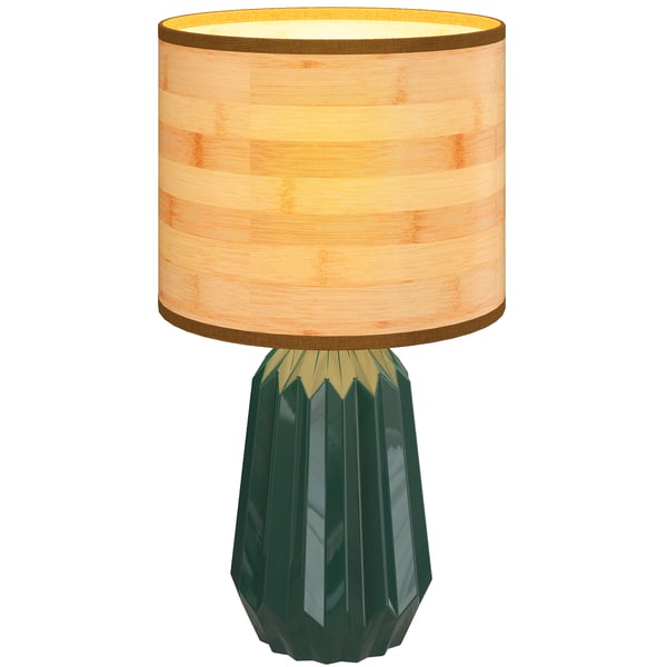 Bordslampa - Skrivbordslampa - Retro lampskärm i linne - Keramisk lampfot - 40 W - 220 V AC - 249–2000 lm - För sovrum
