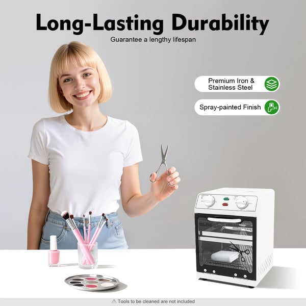 Desinfektionsskab - Dampsterilisator - 220°C høj temperatur - 220–240V - <800 W - Metalhus - Til hjem frisørsalon klinik - Hvid