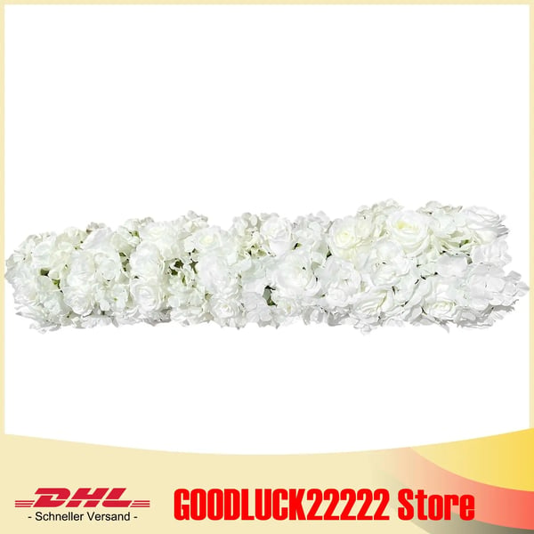 Kunstige blomster - Blomsterhoved - Plast - DIY bryllupsdekoration - Indendørs - Holdbar - Hvid