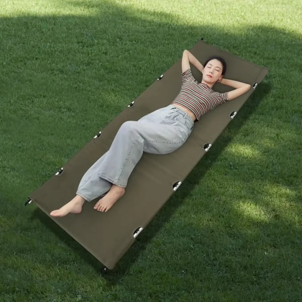 Feltseng - Campseng - 190×70×17 cm - Ultralet - 7075/6061 Aluminium - 600D Oxford & Nylon - 150 kg Max - Sammenfoldelig med Bæretaske - Grøn