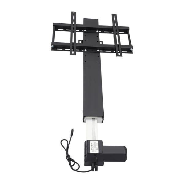Motoriseret TV-lift - Justerbart bordstativ - 220 V - Fjernbetjening - Højdejusterbar - Til 66–145 cm TV - Metal - Sort
