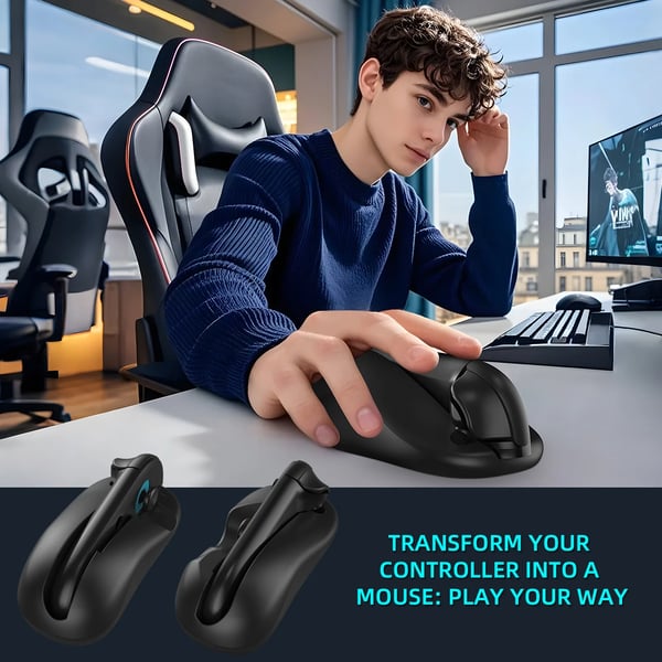 NS2296 - Controller-til-mus-adapter - 2,4G trådløs, ergonomisk, bærbar, plug and play, præcis kontrol, ABS - Sort