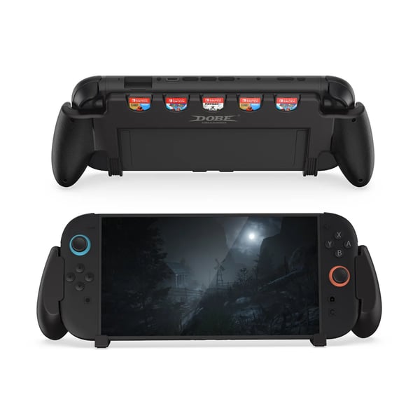 Greb til Switch 2 - TNS-3179 Håndgreb - Ergonomisk Design - 5 Spilkortpladser - Indbygget Opbevaring - Bærbar - Sort