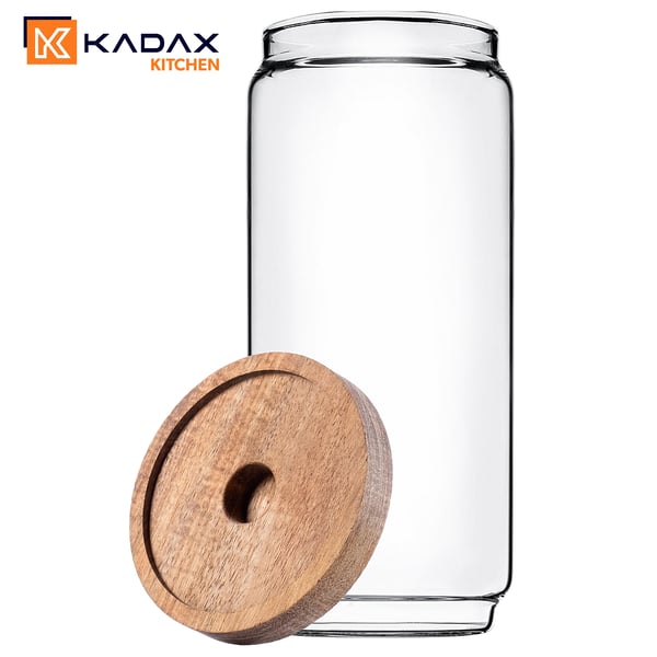 Glas opbevaringskrukke - Madbeholder - Med låg - 950 ml - Til krydderier og nudler