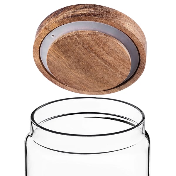 Glas opbevaringskrukke - Madbeholder - Med låg - 950 ml - Til krydderier og nudler