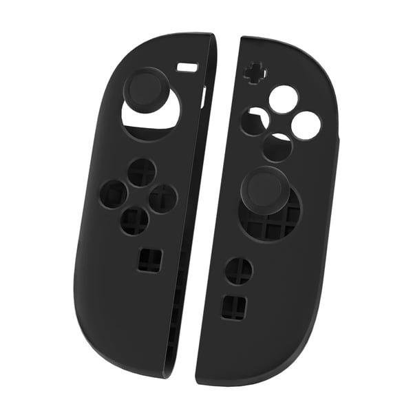 Controller beskyttelsessæt med joystick-kapper - NS2292 - Venstre/højre greb - Silikone - Skridsikker & stødresistent - Sort