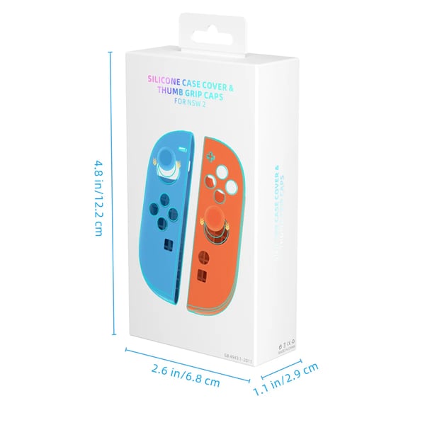 Controller beskyttelsessæt med joystick-kapper - NS2292 - Venstre/højre greb - Silikone - Skridsikker & stødresistent - Sort