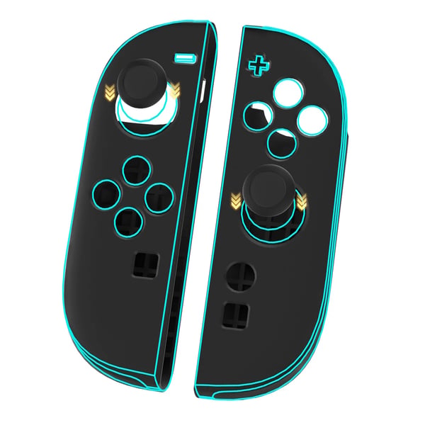 Controller beskyttelsessæt med joystick-kapper - NS2292 - Venstre/højre greb - Silikone - Skridsikker & stødresistent - Sort