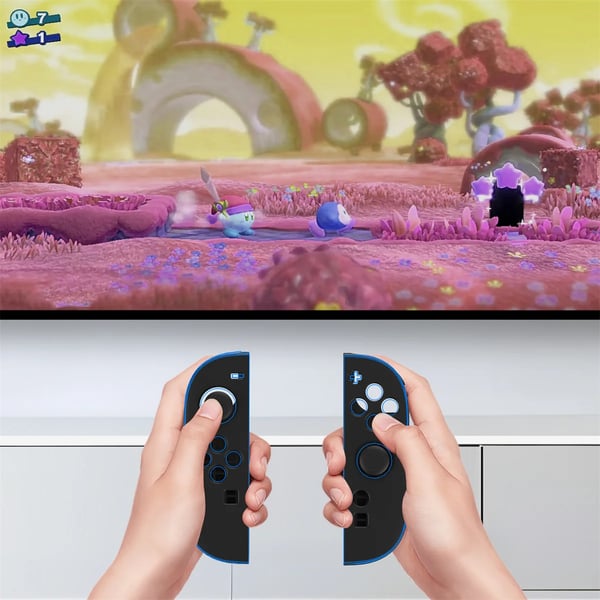 Controller beskyttelsessæt med joystick-kapper - NS2292 - Venstre/højre greb - Silikone - Skridsikker & stødresistent - Sort