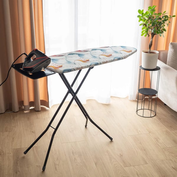 Silityslauta - Taittuva - 120 x 38 cm - Leveä taso - Silitysraudan pidike