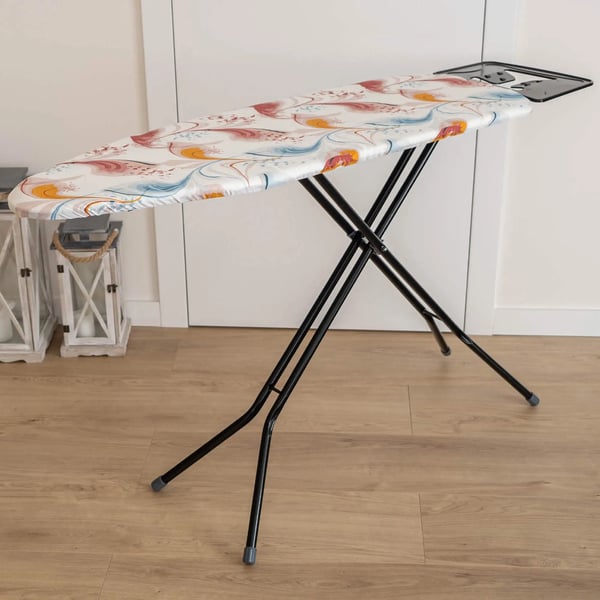 Silityslauta - Taittuva - 120 x 38 cm - Leveä taso - Silitysraudan pidike