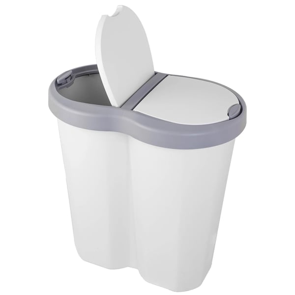 Skraldespand - Affaldssorteringsbeholder - 40 L - Dobbelt Rum - 2 Klapper - Genbrug