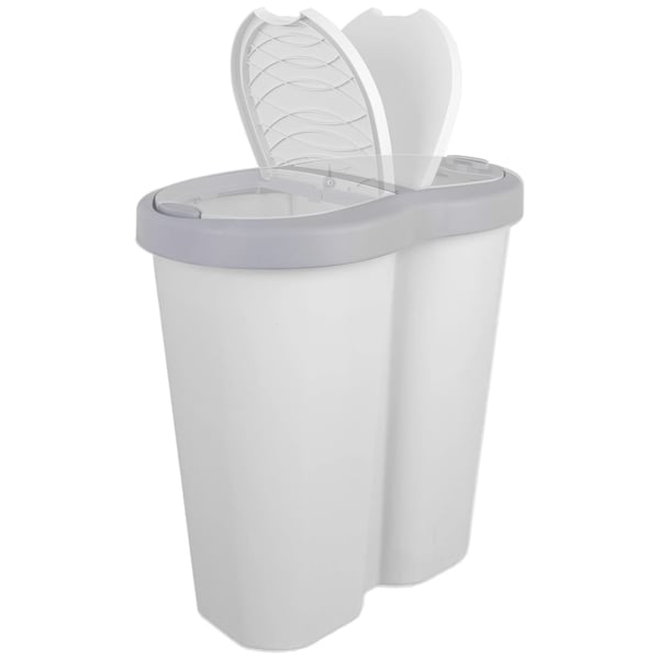 Skraldespand - Affaldssorteringsbeholder - 40 L - Dobbelt Rum - 2 Klapper - Genbrug