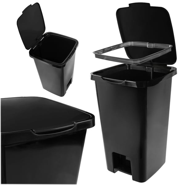 Skraldespand - Pedalspand - 45 l - Plast - Med Fodpedal - Sort