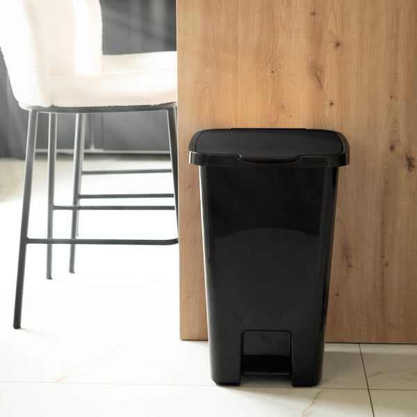 Skraldespand - Pedalspand - 45 l - Plast - Med Fodpedal - Sort
