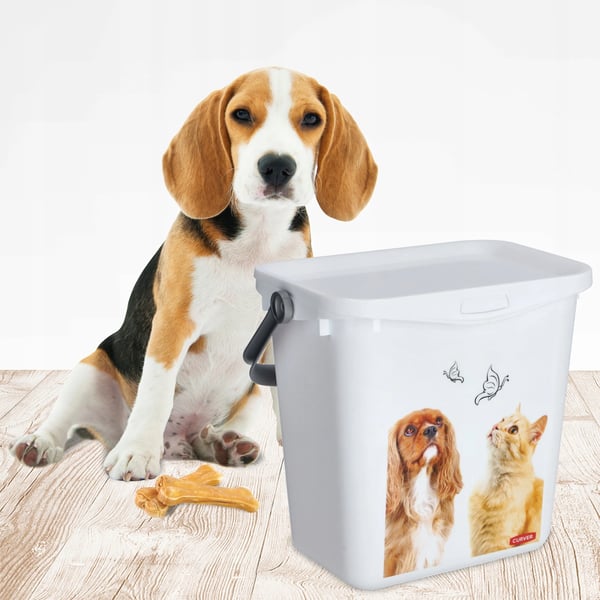 Foderbeholder til kæledyr - Opbevaringsboks - 6 l - Til Hund & Kat - Hvid Foderbeholder til kæledyr - Opbevaringsboks - 6 l - Til Hund & Kat - Hvid