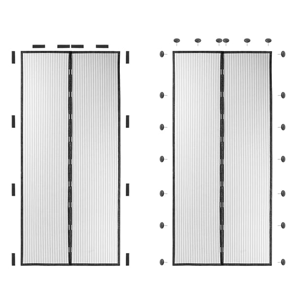 Myggenet/Insektnet til altandør - Enkeltdør - Magnetlukning - 100% Polyester - 210 x 100 cm