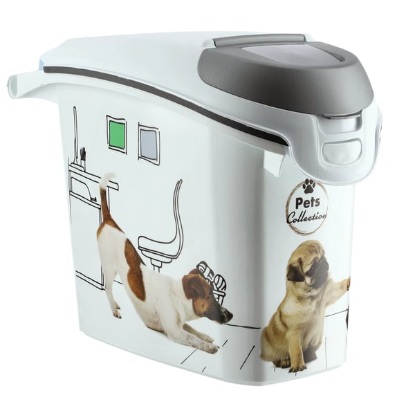 Hundefoderbeholder - Opbevaringsboks - Låsbart låg - Kapacitet 15 l - Op til 6 kg