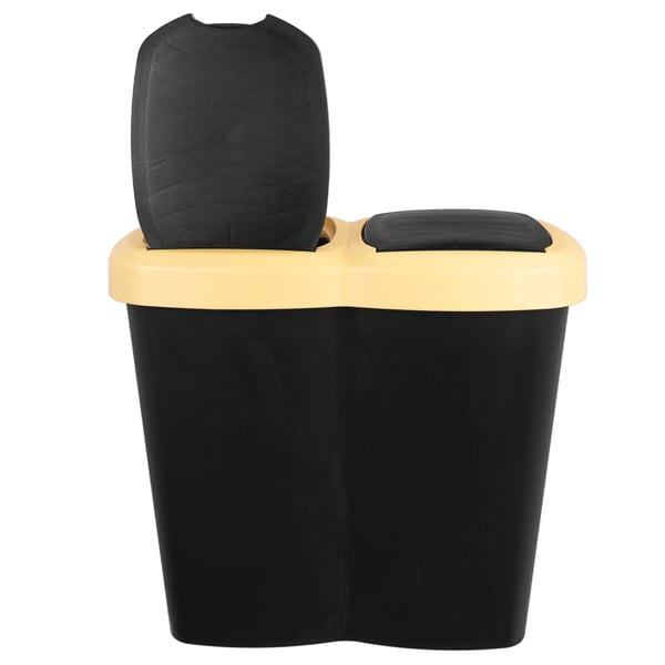 Skraldespand - Genbrugsbeholder - 40 l - 2 rum - 2 låg - Affaldssortering