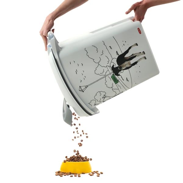 Hundfoderbehållare - Förvaringslåda - 23 l Volym - För 10 kg Torrfoder - Stor