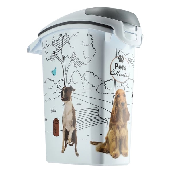 Hundfoderbehållare - Förvaringslåda - 23 l Volym - För 10 kg Torrfoder - Stor