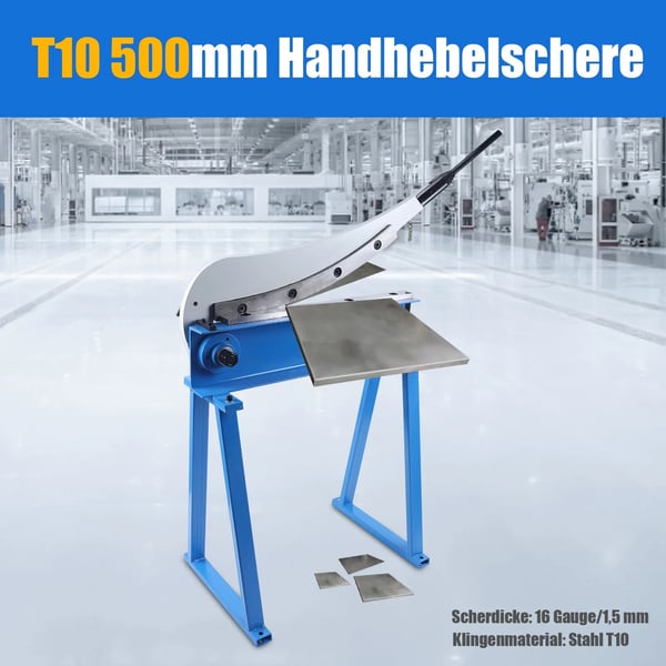Jernsaks/Metalsaks - Manuel skæreværktøj - Kulstofstålblad - Robust konstruktion - Ergonomisk greb - Højde 130 cm - Til byggeri & DIY - Blå