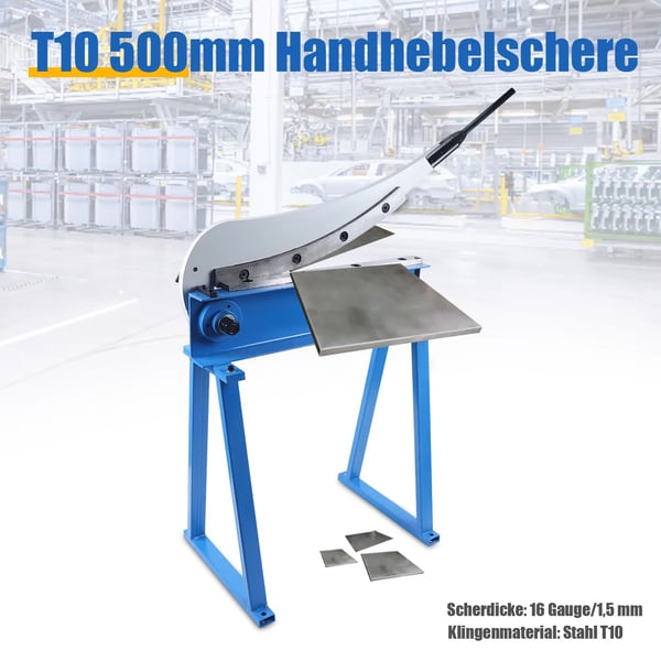 Jernsaks/Metalsaks - Manuel skæreværktøj - Kulstofstålblad - Robust konstruktion - Ergonomisk greb - Højde 130 cm - Til byggeri & DIY - Blå