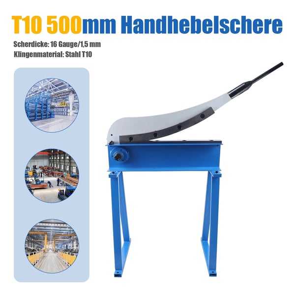 Jernsaks/Metalsaks - Manuel skæreværktøj - Kulstofstålblad - Robust konstruktion - Ergonomisk greb - Højde 130 cm - Til byggeri & DIY - Blå