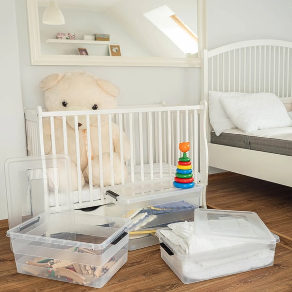 Förvaringsboxar med lock - 3-pack - Plast - Organizer för kök och hem