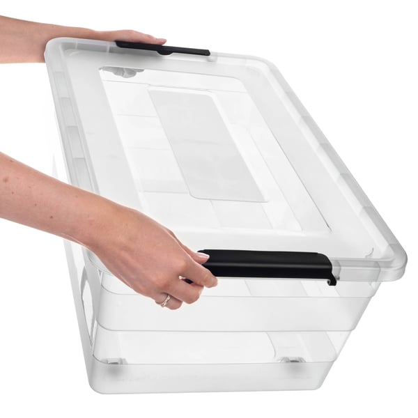 Förvaringsboxar med lock - 3-pack - Plast - Organizer för kök och hem