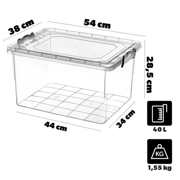 Fødevarebeholder - Opbevaringsboks - Rektangulær - 40 l - Plast