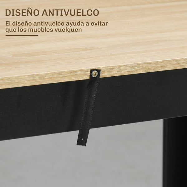 Barbord - Köksbord - Tre sidohyllor - Modern design - För matsal & vardagsrum - Mått 112×57×106 cm - Svart
