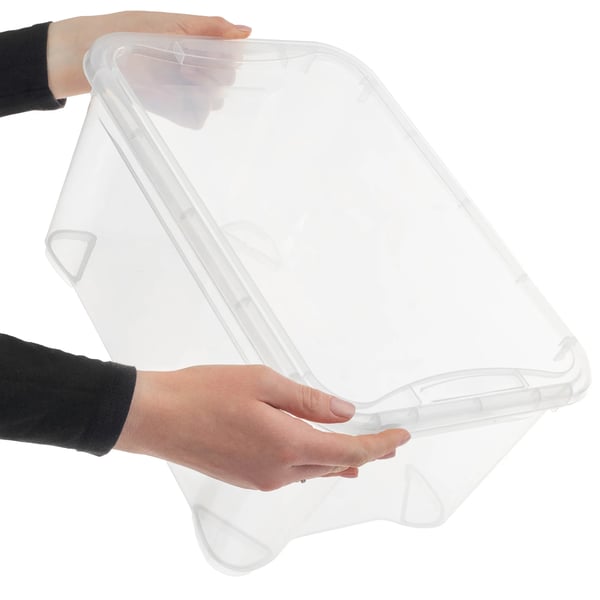 Opbevaringsboks - Organiseringsboks - Volumen 14 l - Med låg - Plast