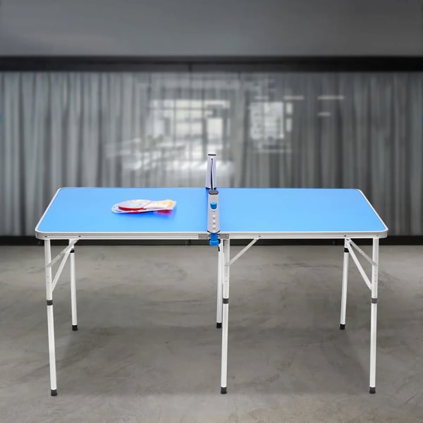 Bordtennisbord / Pingpongbord - Sammenklappeligt indendørs - 152×76×76 cm - MDF + aluminium - 2 bat, 3 bolde, net - Sammenfoldet 76×76×7 cm