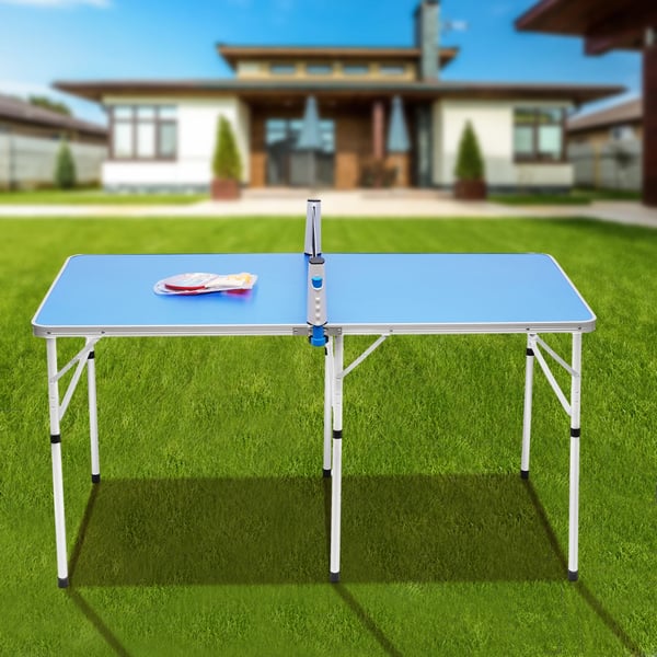 Bordtennisbord / Pingpongbord - Sammenklappeligt indendørs - 152×76×76 cm - MDF + aluminium - 2 bat, 3 bolde, net - Sammenfoldet 76×76×7 cm