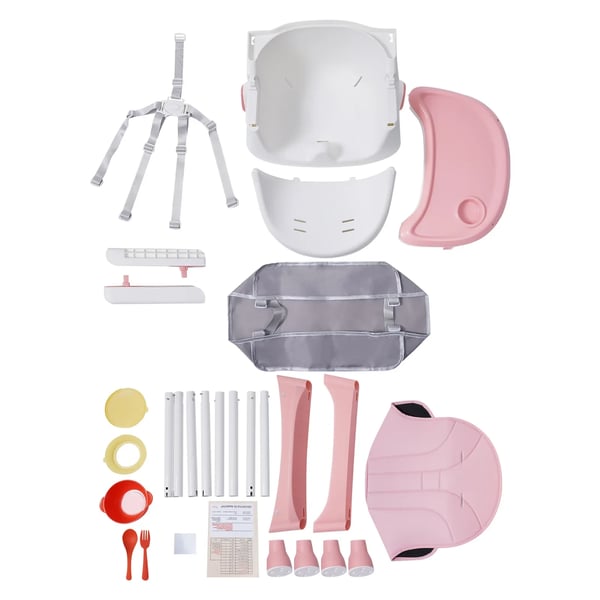 Babystol - 2-i-1 model - Fodstøtte - Fra 6 måneder - Plast - Unisex - Lyserød