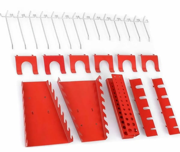 Værktøjskroge - Krogsæt til pegboard/hulplade - Plast - Vægmontering - Til værksted og garage - Gør-det-selv Værktøjskroge - Krogsæt til pegboard/hulplade - Plast - Vægmontering - Til værksted og garage - Gør-det-selv
