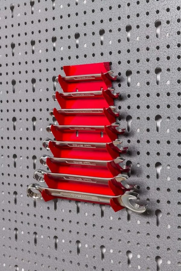 Værktøjskroge - Krogsæt til pegboard/hulplade - Plast - Vægmontering - Til værksted og garage - Gør-det-selv